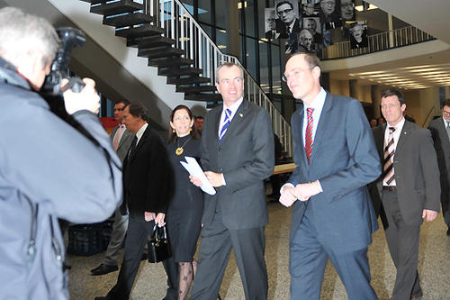 Der Präsident der Freien Universität, Professor Peter-André Alt und US-Botschafter Philip D. Murphy im Henry-Ford-Bau.