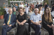 Auf der Eröffnungsveranstaltung zum Jahr der Biodiversität (v.l.n.r.): Universitätspräsident Günter M. Ziegler, Berlins Wissenschaftssenatorin Ina Czyborra, Thomas Borsch - Direktor des Botanischen Garten Berlin, Rebecca Rongstock