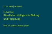 Festvortrag Künstliche Intelligenz in Bildung und Forschung