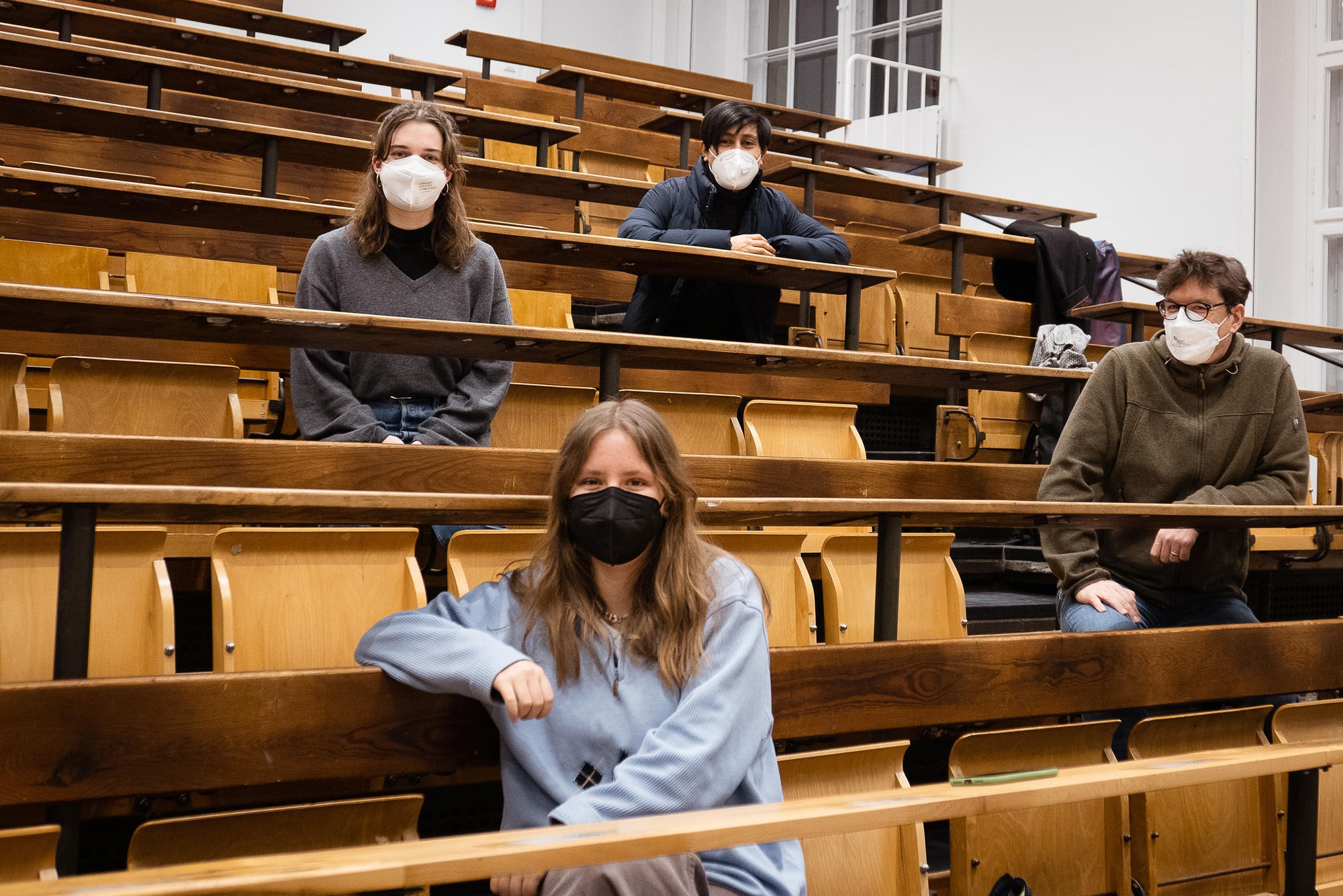 Studierende im Hörsaal der Zoologie der Freien Universität Berlin