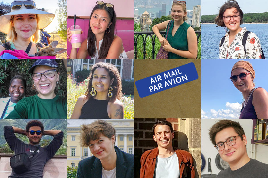 From left to right: Jennifer Gaschler, Vivi Feng, Marie Funke, Elena Schulz-Ruhtenberg, Davia Rosenbaum, Madeline Thomas, Sonja Poschenrieder, Elias Aguigah, Lilia Becker, Ben Heiden, and Julian Jestadt are sharing some of their experiences abroad.