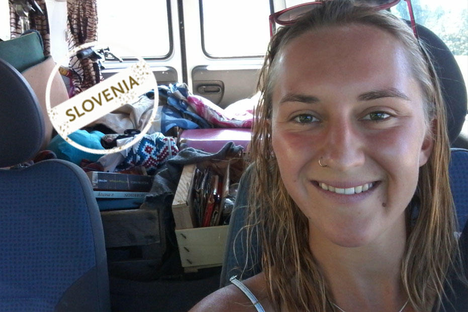 Sonja Poschenrieder on the way to Ljubljana, the capital of Slovenia.