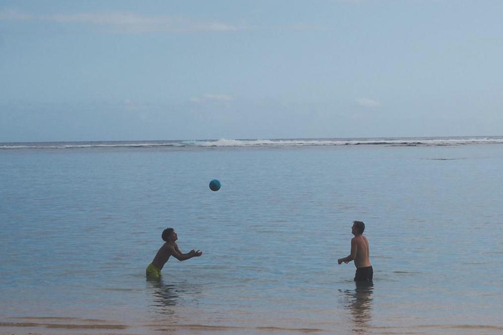 A typical Saturday for Elias Aguigah: relaxing on the beach.