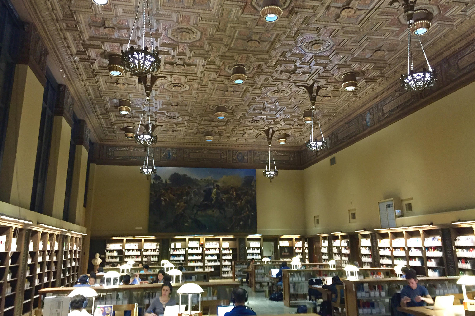 The reading room of the Charles Franklin Doe Memorial Library in Berkeley, where Louis Potthoff is spending most of his time this week.