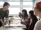 Instructor with students