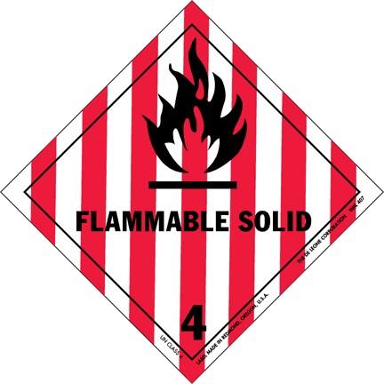 Danger label flammable solids