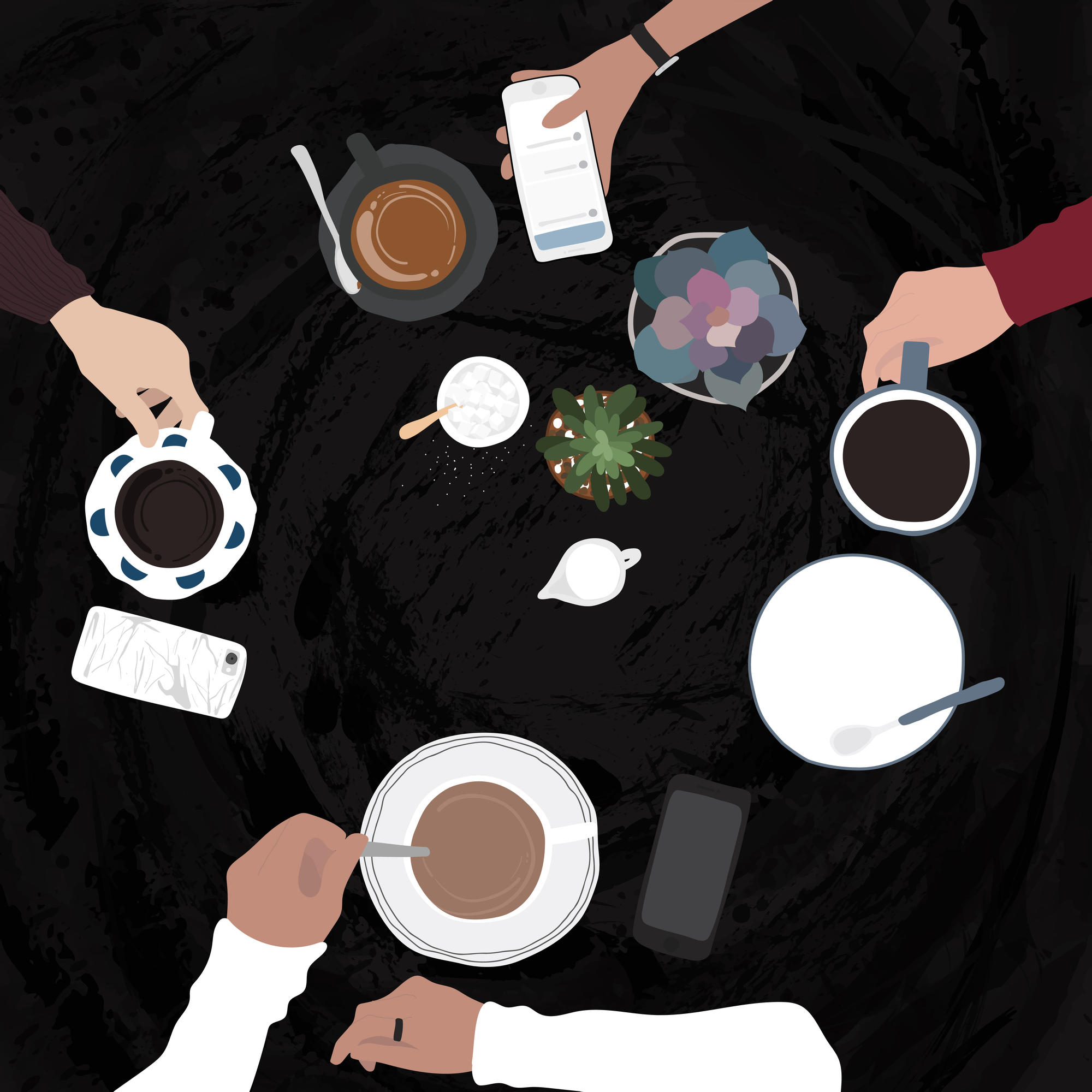 Friends drinking coffee