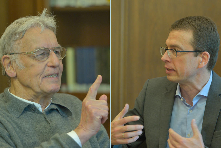 Im fundiert-Interview: Der Historiker Paul Nolte (re.) und der Zeitzeuge Ekkehart Krippendorff über Beweggründe, politische Kultur und die Frage, was von den 68ern bleibt.