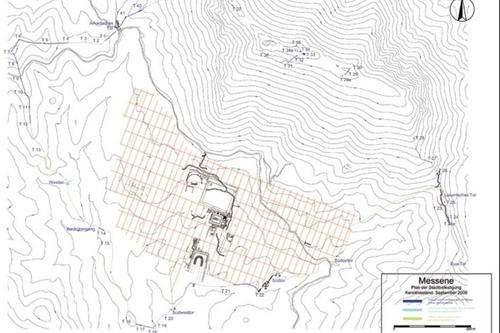 Der Gesamtplan von Messene mit Stadtmauerverlauf.