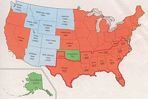 Im Jahr 1870 war die Besiedlung des amerikanischen Westen weitgehend abgeschlossen. Zwanzig Jahre später legte das Zensusbüro fest, dass der Grenzraum nicht weiter verschoben wird.