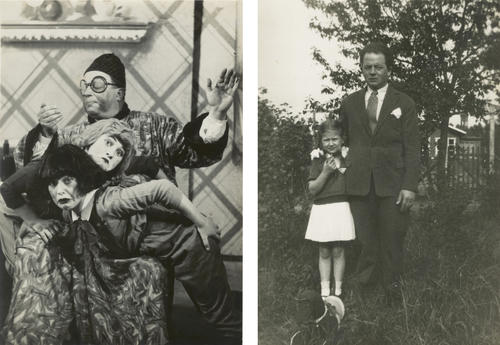 Martin Merory (left) in “Kasperle's Journey to Wonderland” around 1930 in the Renaissance Theater in Charlottenburg. Right: His brother Walter Merory with daughter Ingeburg.