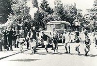 Auf die Plätze, fertig los. Studentenlauf circa 1952.