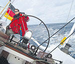 Berliner Studenten unterstützen die deutschen Segel-Olympioniken bei den Wettbewerben vor Qingdao.