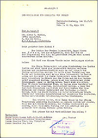 Brief Ernst Reuters von 1951