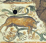 Wandmalerei in der Sakristei von Santiago de Callapa im bolivianischen La Paz.