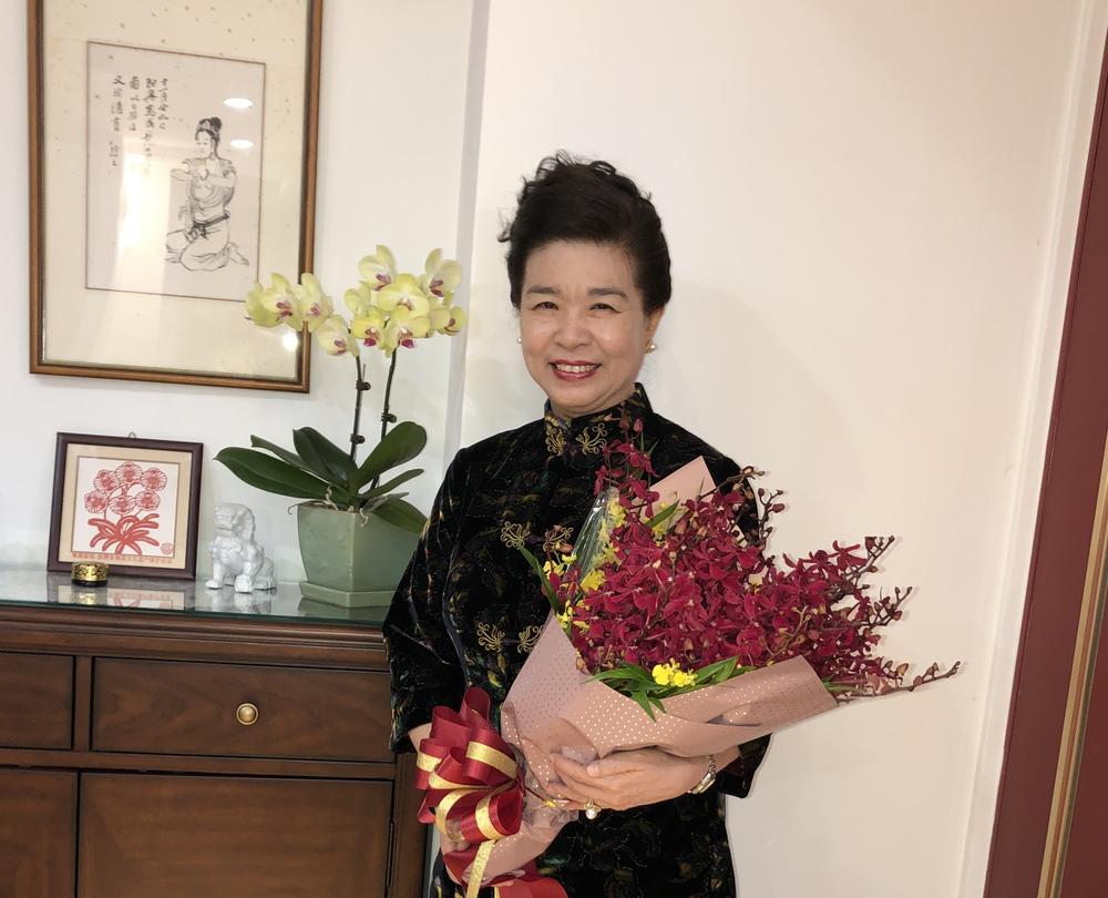 Dr. Wen-ling Chang nach der Verleihung der deutsch-taiwanischen Freundschaftsmedaille