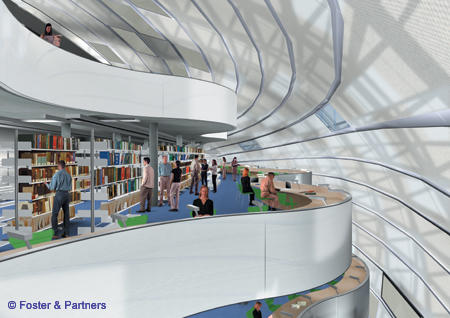 Innenraumperspekive der Lesepl&auml;tze