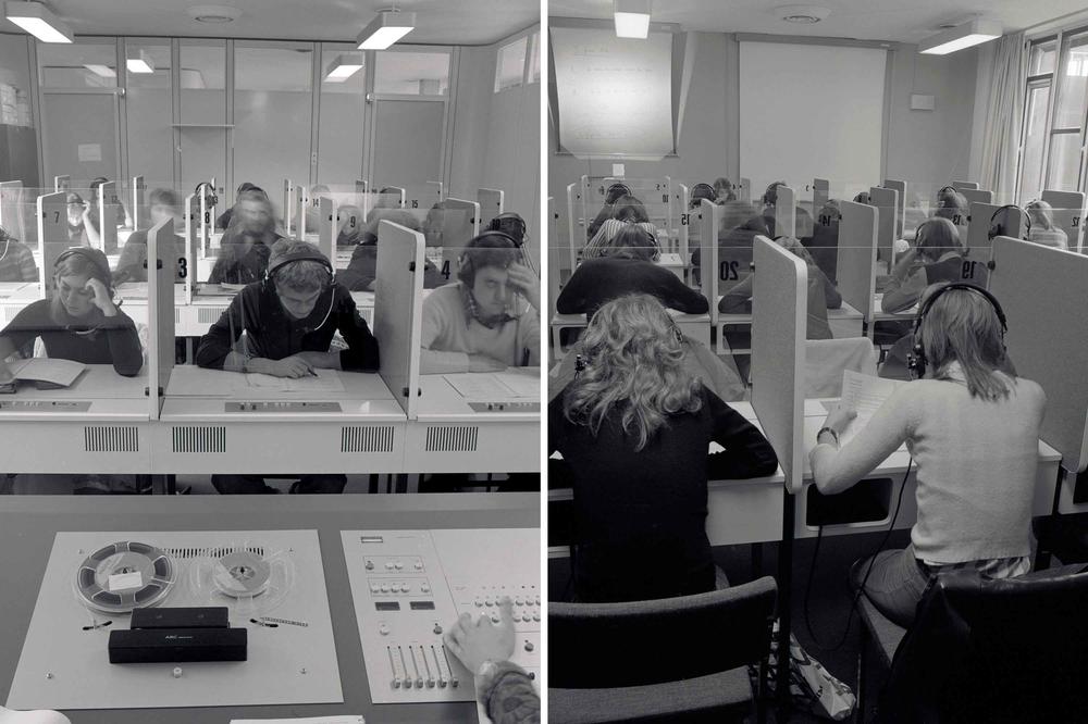 Als noch vom Band gelernt wurde: Das Sprachenzentrum in den 1980er-Jahren.