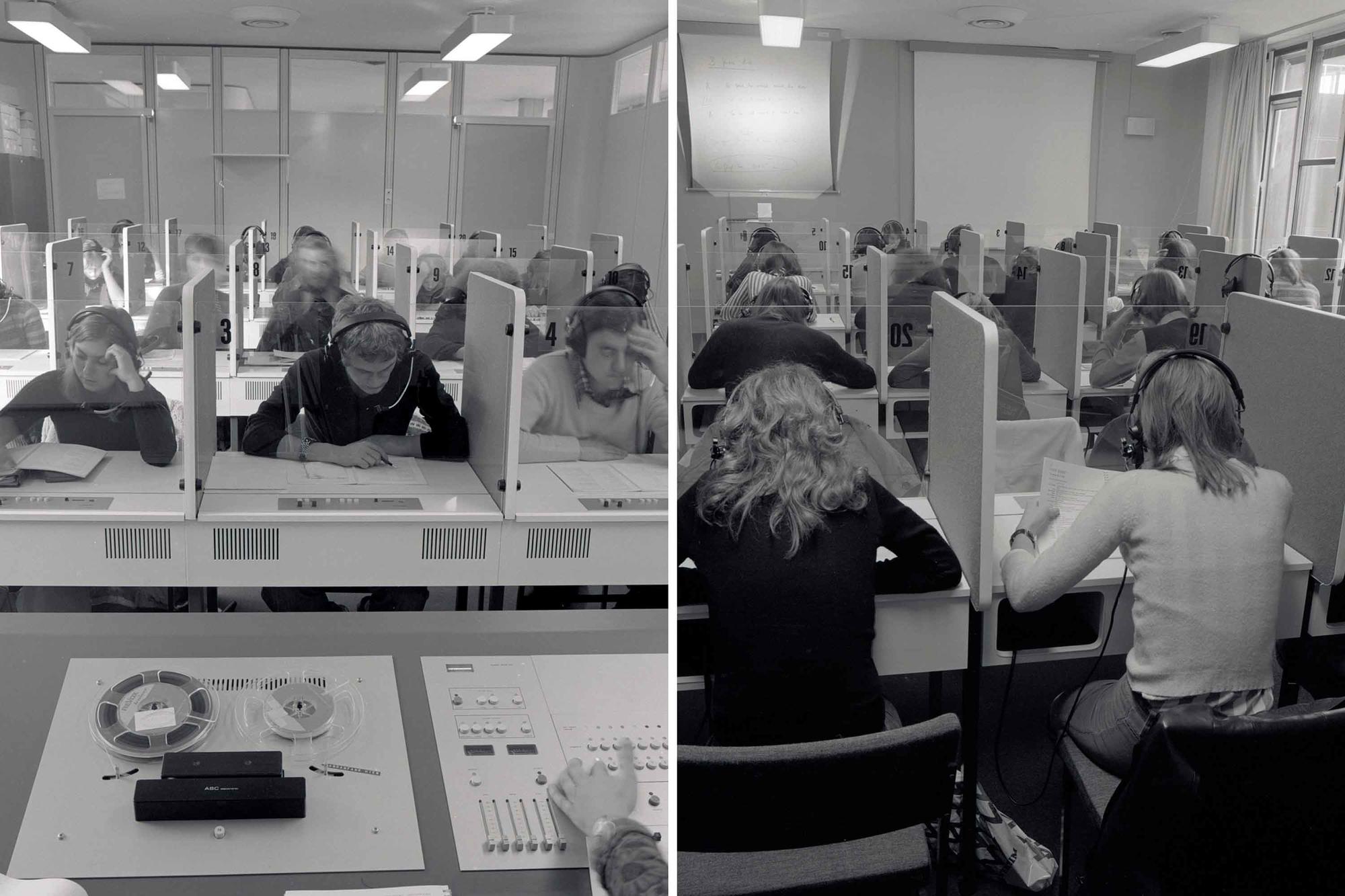 Als noch vom Band gelernt wurde: Das Sprachenzentrum in den 1980er-Jahren.