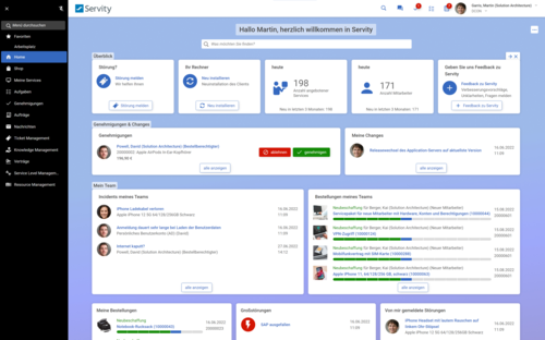Ein Blick auf eine beispielhafte Startseite des neuen Portals Servity.