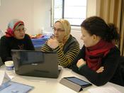 Teilnehmerinnen in der Diskussion