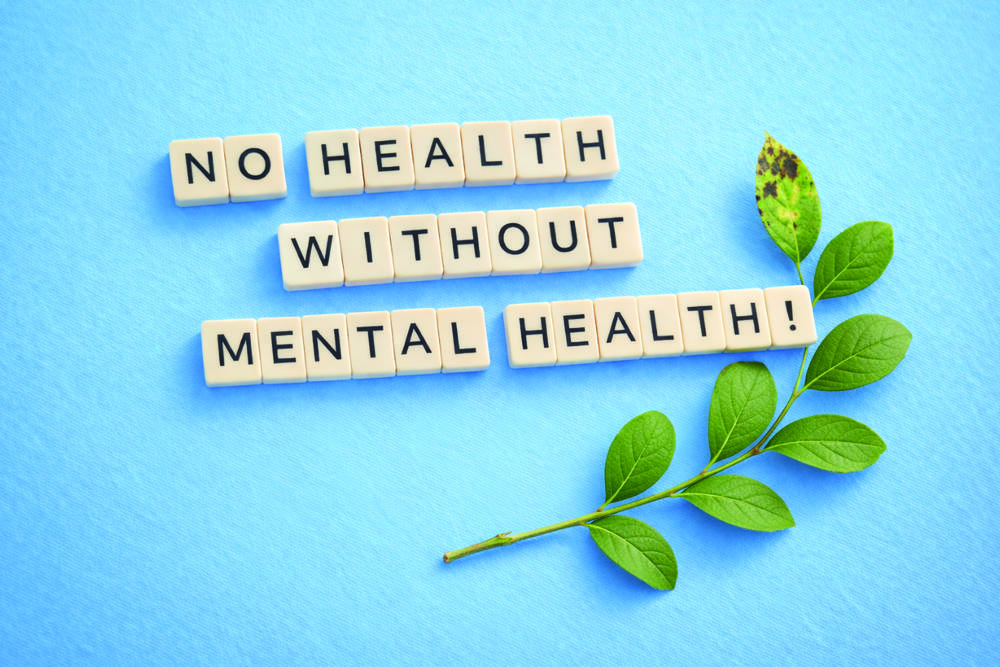 Symbolbild mit dem Schriftzug "Psychische Gesundheit im Fokus"