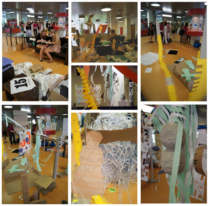 Kunstaktion "Floating Papers"