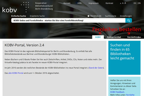 Portal des KOBV