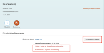 Dokument erneut hochladen